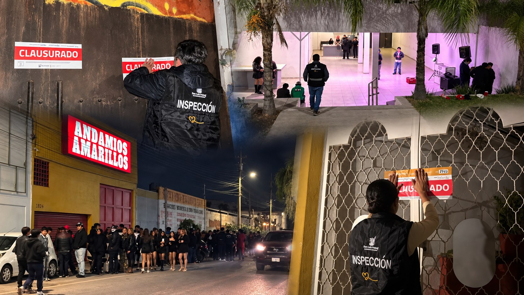 operativos de inspección y clausura de salones de fiestas de Halloween en San Luis Potosí
